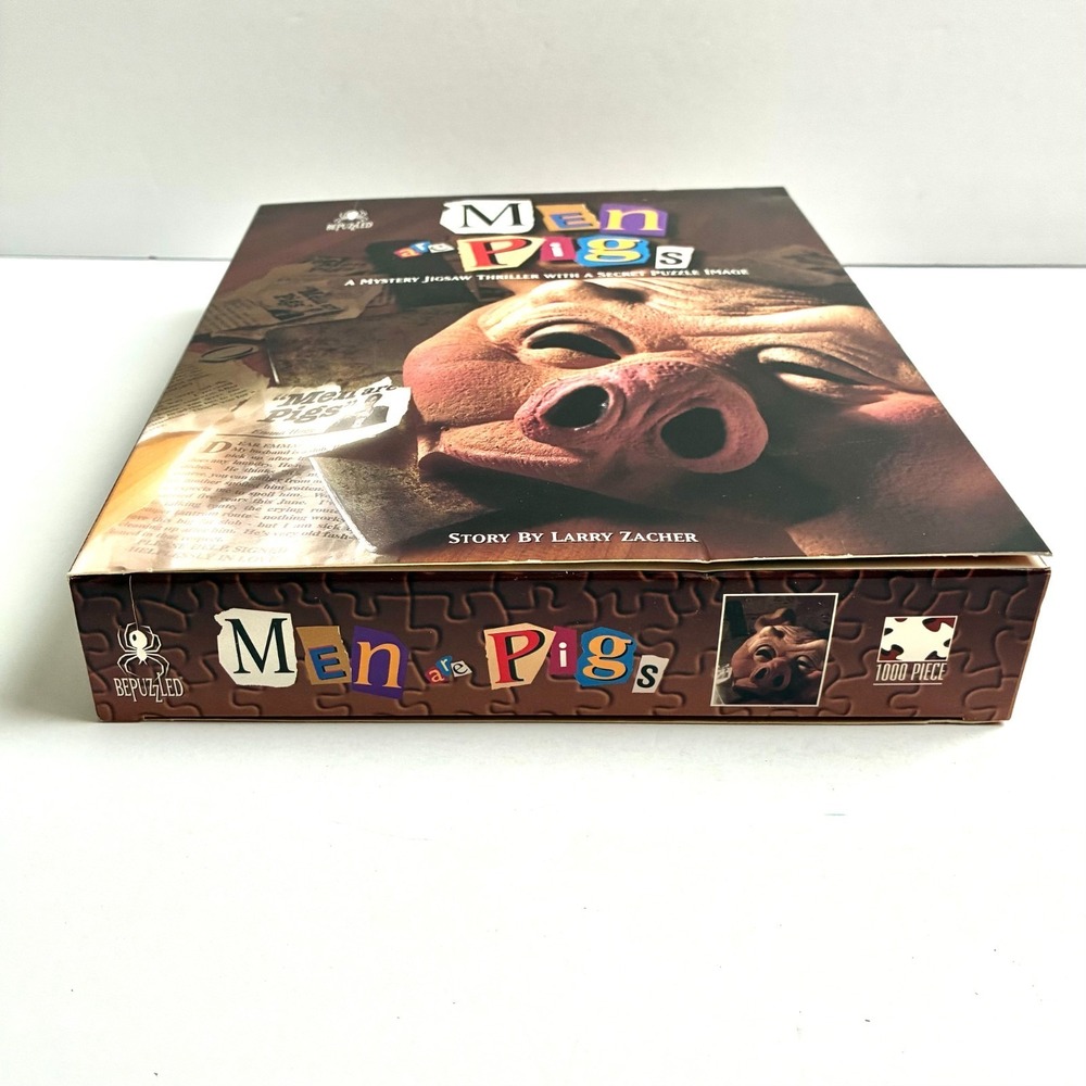 Bepuzzled Mystery Jigsaw Thriller Men Are Pigs Puzzle Game 1000 Pieces 1995 New - Picture 6 of 8